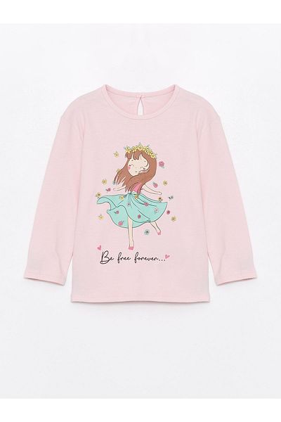 LC Waikiki Crew Neck Printed T-Shirt and Leggings for Baby Girl - Set of 2