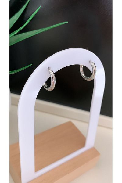 Parla Small Steel Hoop Earrings