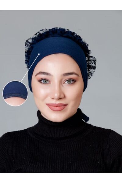 nanak Capota antiderapante din bumbac pieptănat albastru bleumarin