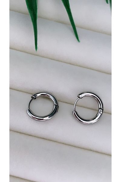 Parla Small Steel Hoop Earrings