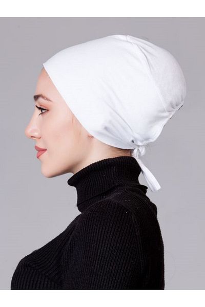 nanak White Combed Non-Slip Bonnet