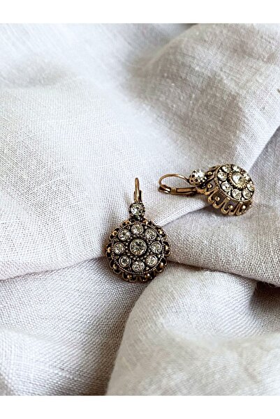 FAYRA ACCESSORIES Kristal Taşlı Papatya Küpe