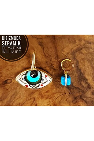 bizizmoda أقراط زجاجية مطلية بالذهب من خرز الطابق السفلي أقراط سيراميك مورانو