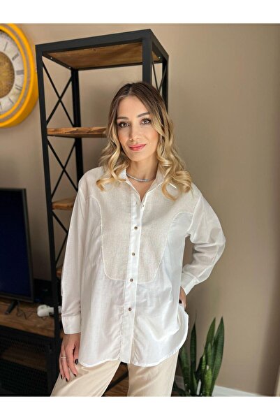 KEYYMOD Marka Model File  İşlemeli Gömlek