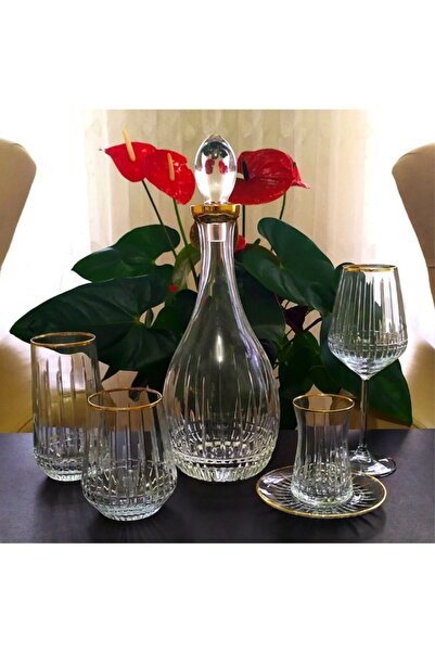 Paşabahçe Lizbon Model Dekorlu Gold 31 Parça 6 Kişilik Su Takımı