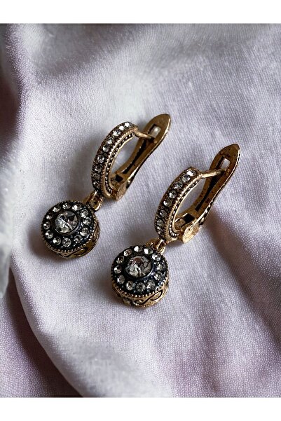 FAYRA ACCESSORIES Zirkon Taşlı Yuvarlak Minimal Sallantılı Küpe