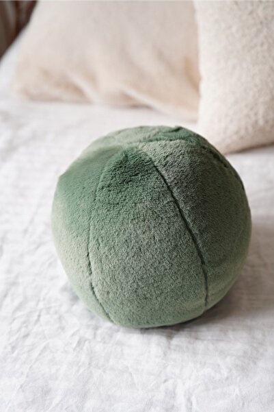 sevaradekor Peluş Top Yastık Yeşil
