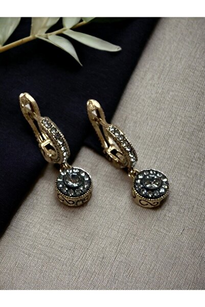 FAYRA ACCESSORIES Zirkon Taşlı Yuvarlak Minimal Sallantılı Küpe