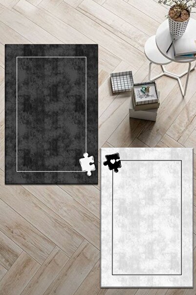 PINKIE HOME Digital Printed Double Prayer Rug Puzzle - Kaaba Patterned Prayer...