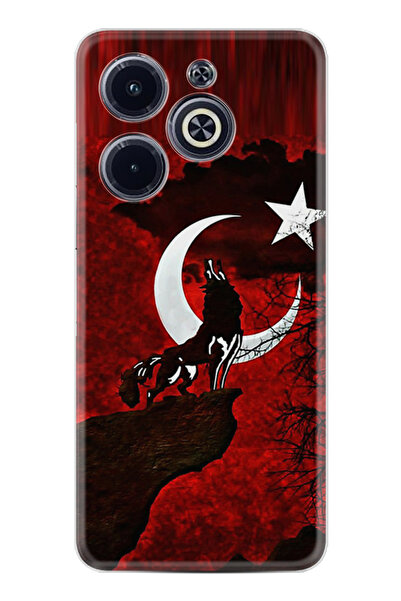 INFINIX Hot 40i Kılıf Desenli Baskılı Silikon Wolf STK:50