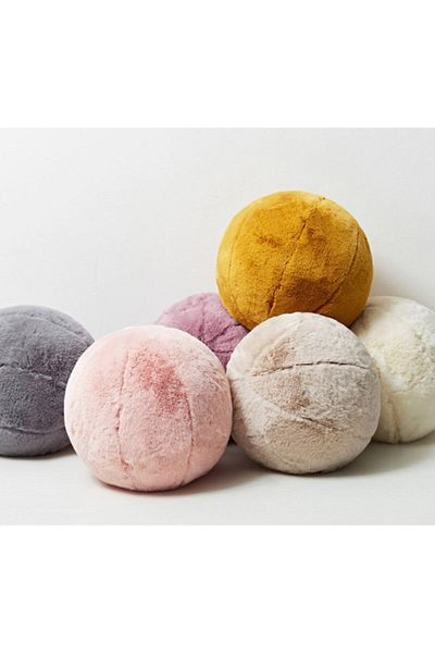 sevaradekor Plush Ball Pillow Dusty Rose