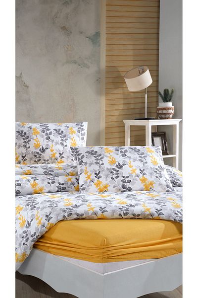 Elart Σετ Παπλωματοθήκη Ranfors Μονό 3 τεμαχίων Flores Yellow