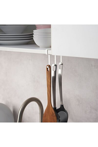IKEA 3 Kancalı Askı 12x7x1 Cm Kepçe Asma Aparatı Havlu Askısı Askılık Beyaz R...