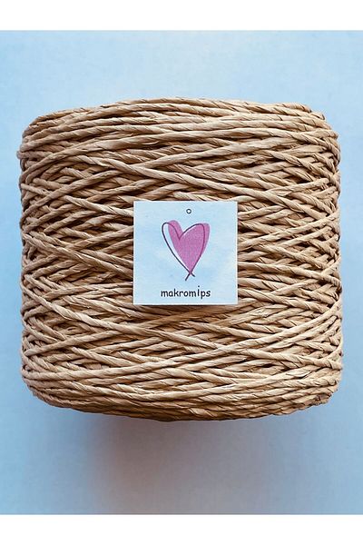 Makromİps 250 gr Premium Natural Paper - Wicker Raffia Natural Kraft Rope Bag Single Basket Hat