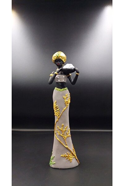 ELİS ATÖLYE Afrikalı Kadın Dekoratif Biblo