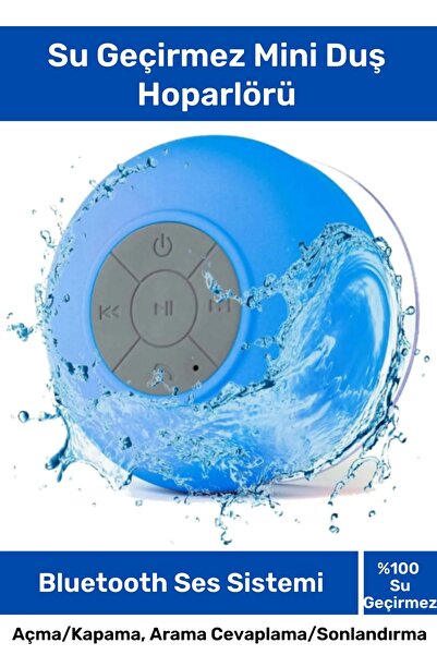 Pastimore Deluxe Serisi Vantuzlu Su Geçirmez Şarjlı Mini Bluetooth Özellikli ...