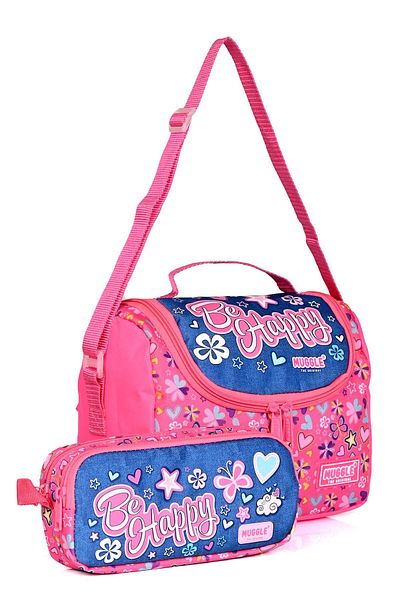 MUGGLE Be Happy mu-7501 Thermal Lunch Bag and Pen Holder Set