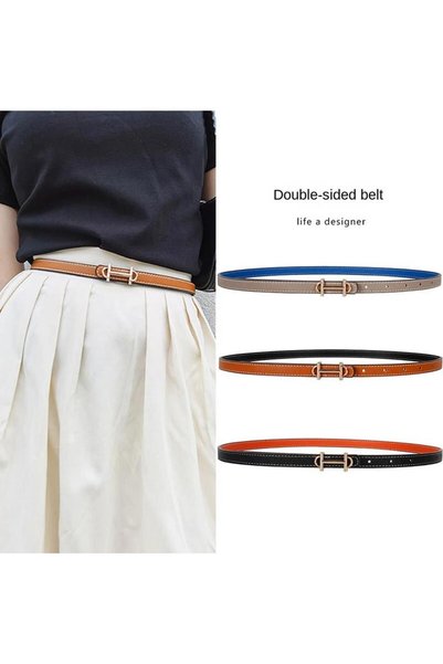 LA'FESTİN Double Sided Two Colors Adjustable Women's Belt Pants Belt, Shirt Belt, Jacket Belt