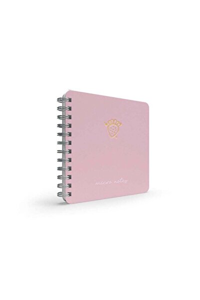 Gıpta Micro Notes Spiralli Pastel Pembe Sert Kapak 100 Yaprak 16*16 Kareli De...