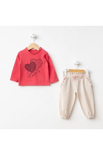 Baby Fou Fuchsia Flower Printed 3-Piece Coat Set