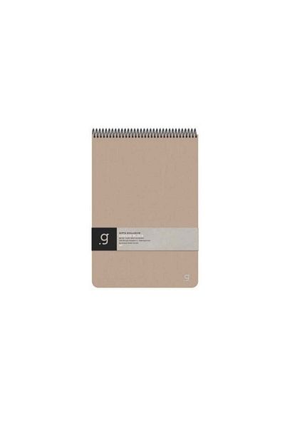 Gıpta Exclusive Canvas Block Spiral Beige Hard Cover 100 Sheets 17*24 Lined Memo Pad