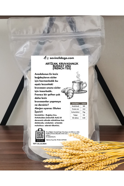 Sevinçli Doğa 2 Kg Fransız Tipi Geleneksel Artizan Kruvasan Yapımına Uygun Ağ...