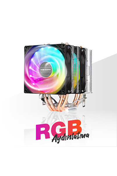 GM Game Master Gm-420 2 Fan 4 Copper Pipe Rgb Tower Type Black Cpu Fan