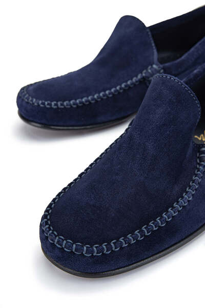 D LEPORI D.LEPORI Men's Loafer - Genuine Leather, Navy Blue Suede