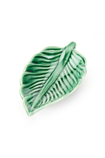 İpek Green Ceramic Leaf Snack Bowl - 13x7 cm