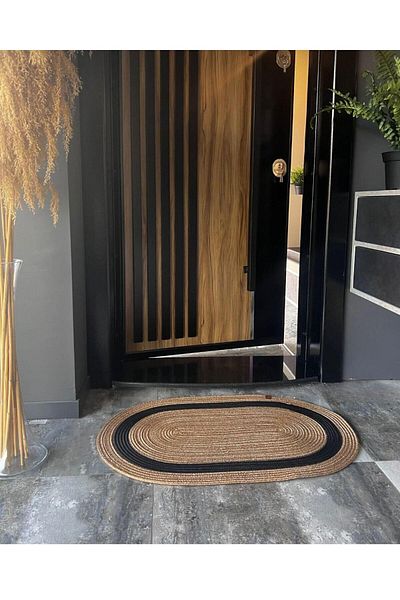 ModaCardin Door Front Jute Wicker Mat - Toilet Seat and Countertop Design