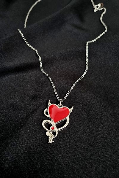 Carpe Tailed Devil Heart Necklace