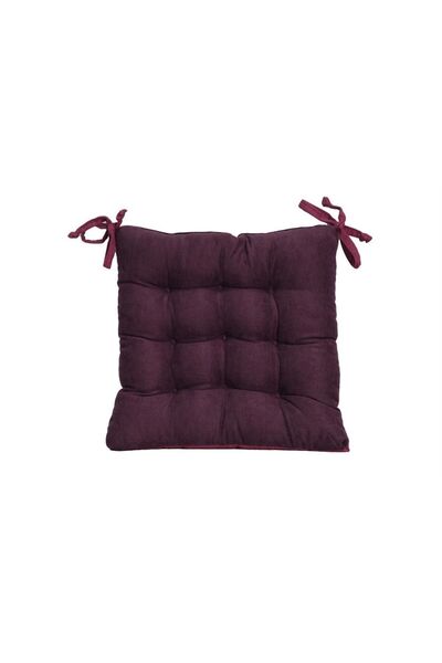 GOCCIA HOME Kadife Dokulu Balkon Bahçe Sandalye Minderi Çift Taraflı Koyu Pembe Ve Mürdüm