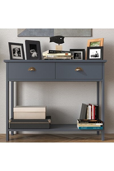 Ünüvar Konsept Çift Çekmeceli Şık Dreuar - Antrasit Gri U1
