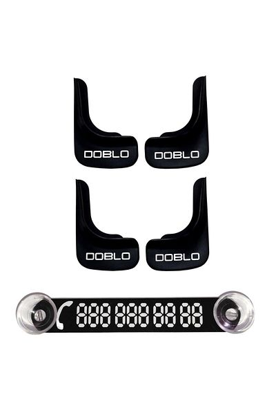 YeniDünyaOto Fiat Doblo 4-Piece Mudguard Set + Numberer Wire No Number