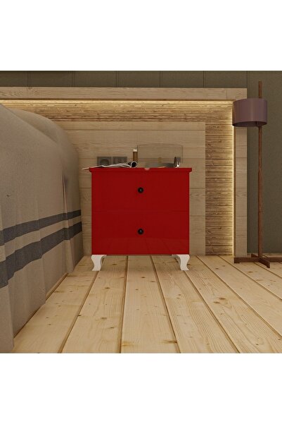 Ünüvar Konsept Emre Iki Çekmeceli Lüx Komodin - Kırmızı