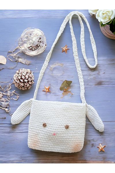 Talai Knitting Knitted Rabbit Eared Girl's Crossbody Bag