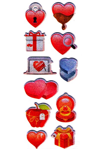 Limmy Αυτοκόλλητο Heart Love - Ανάγλυφο και Planner, Αυτοκόλλητο 16x7 cm (cb777)