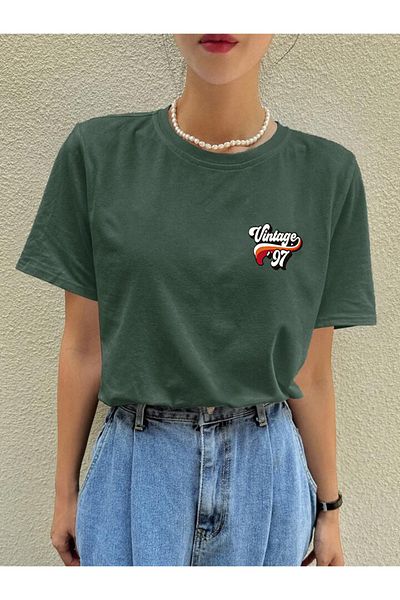 FAVORİST 97 Vintage Printed - Βαμβακερό κοντομάνικο μπλουζάκι Oversize