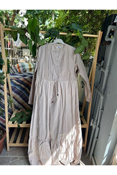 Zübeyde Sayın Oversize Μακρύ Λινό Φόρεμα