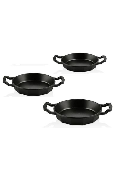 OMS 3725 Dodeca Black Bio Granite 3-Piece Sahan Set - 18cm, 20cm, 22cm