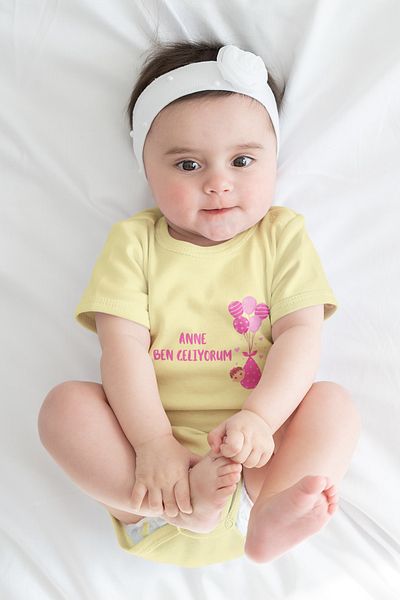 ADABEBEK Mommy I'm Coming Printed Snap Body - Zıbın 10067