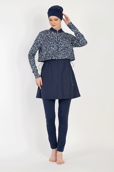 InStyle Dark Navy Blue 6035 Model Hijab Swimsuit