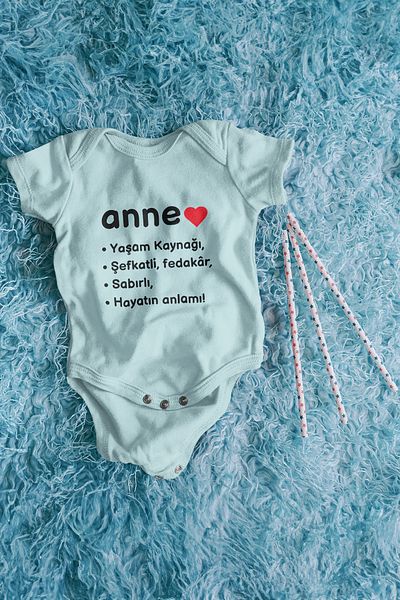 ADABEBEK Mother Printed Baby Bodysuit with Snap Fasteners - 10051