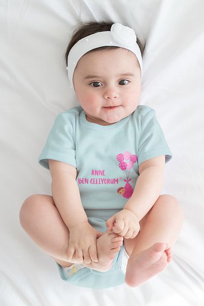 ADABEBEK Mommy I'm Coming Printed Snap Body - Zıbın 10067