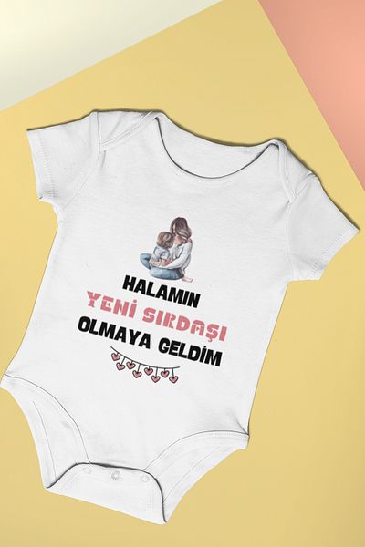 ADABEBEK New Friend Written Baby Girl Bodysuit - Printed and Snap Fastener Bodysuit My Aunt 20515