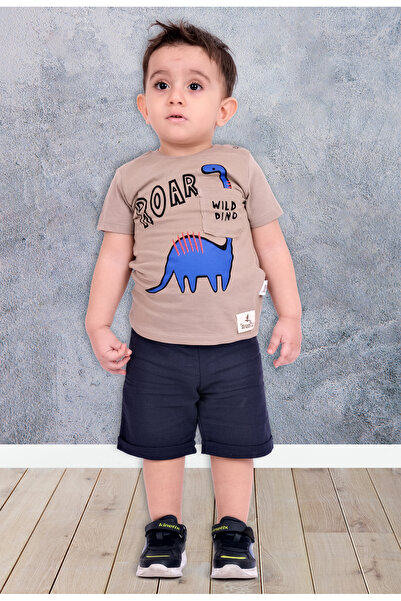 lorio kids Set pantaloni scurți pentru bebeluși - imprimeu Dino, bumbac piept...