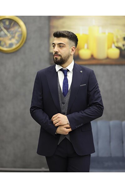 SAVARA 12337 SLİMFİT ARMÜRLÜ TAKIM ELBİSE(LACİVERT)