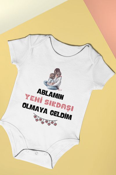 ADABEBEK Written Baby Girl Bodysuit - Bodysuit with Snap Fasteners, Printed 20514