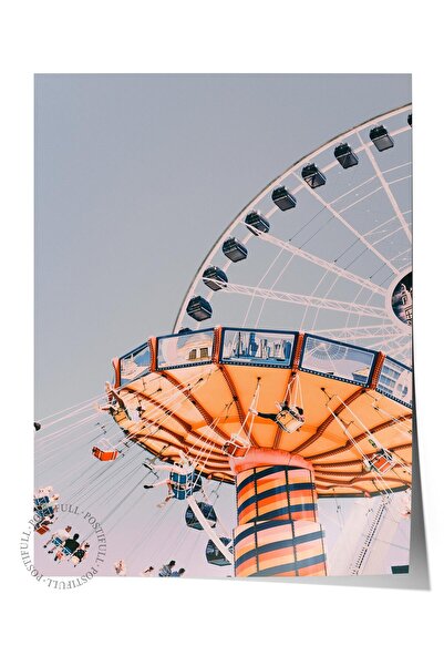 Postifull Çerçevesiz Poster, Yaz Temalı Tablo NO:51, Dönme Dolap Fotoğrafı, T...