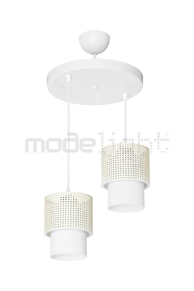 Modelight DALYA 2Lİ AVİZE BEYAZ HASIR - OPAL OPTİK SALON-OTURMA-ÇOCUK-YEMEK-YATAK ODASI--ANTRE-MUTFAK